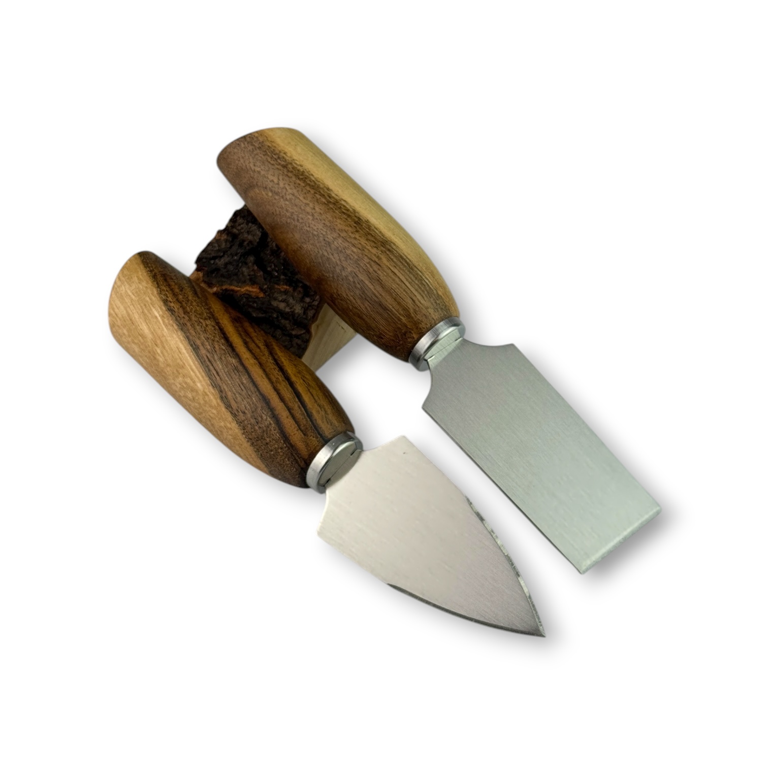 Parmesanmesser-Set aus Schwarznuss