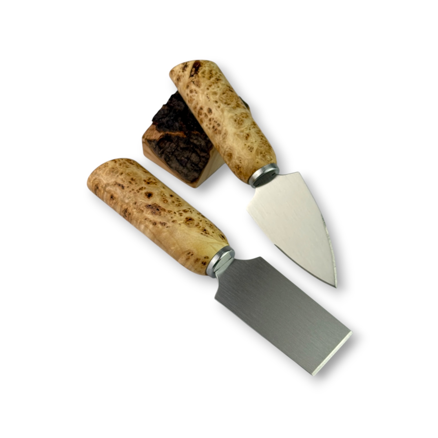 Parmesanmesser-Set aus Ahornmaser